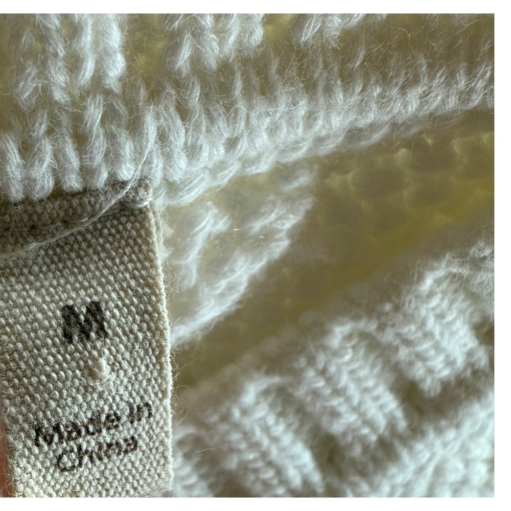 Soft Surroundings Womens White Knit Ruffle Cap Sleeve Top Size M Whimsy Romantic - Picture 5 of 10